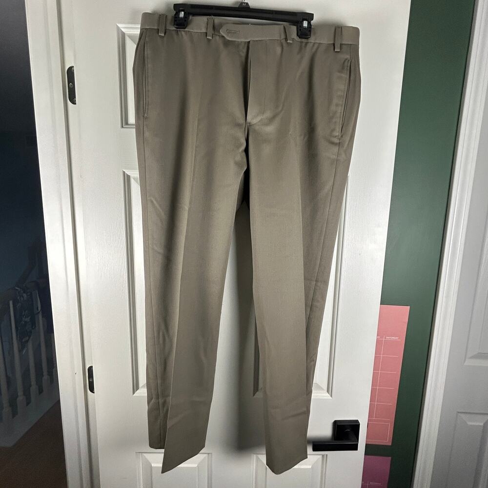 NEW Brooks Brothers 346 Wool Dress Trousers Mens W36 L30 Khaki NWT
